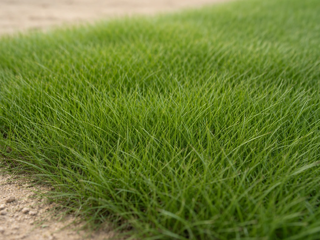 Close-up van matgroen roodzwenkgras met fijne bladstructuur en dichte zode-tekstuur.